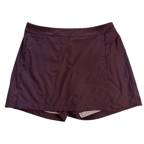 SPANX Skort Women's Large Burgundy Diamond Print Golf Skort - Picture 1 of 7